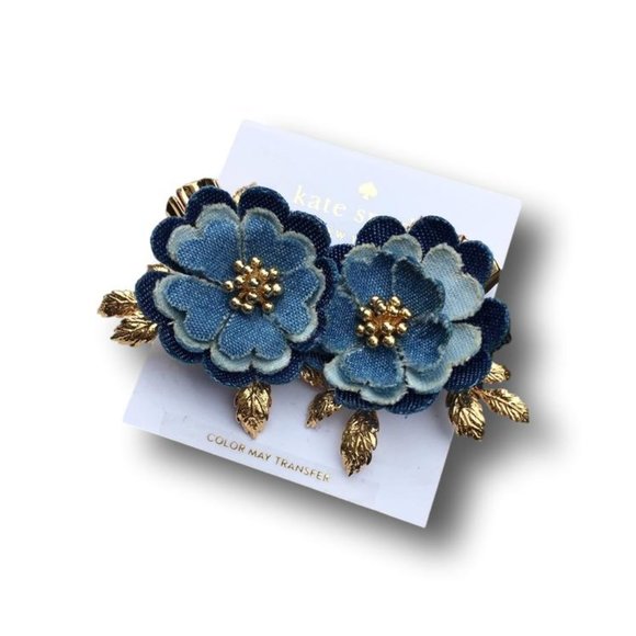 Kate Spade New York Flower Child Cluster Studs Earrings Blue Multi One Size NWT